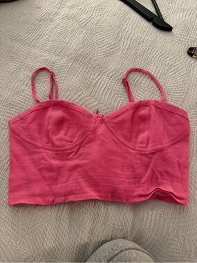 Pink Bandeau Bustier Top with Adjustable Straps